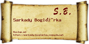 Sarkady Boglárka névjegykártya
