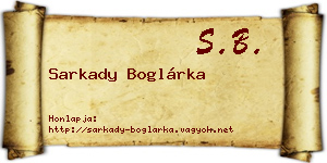 Sarkady Boglárka névjegykártya